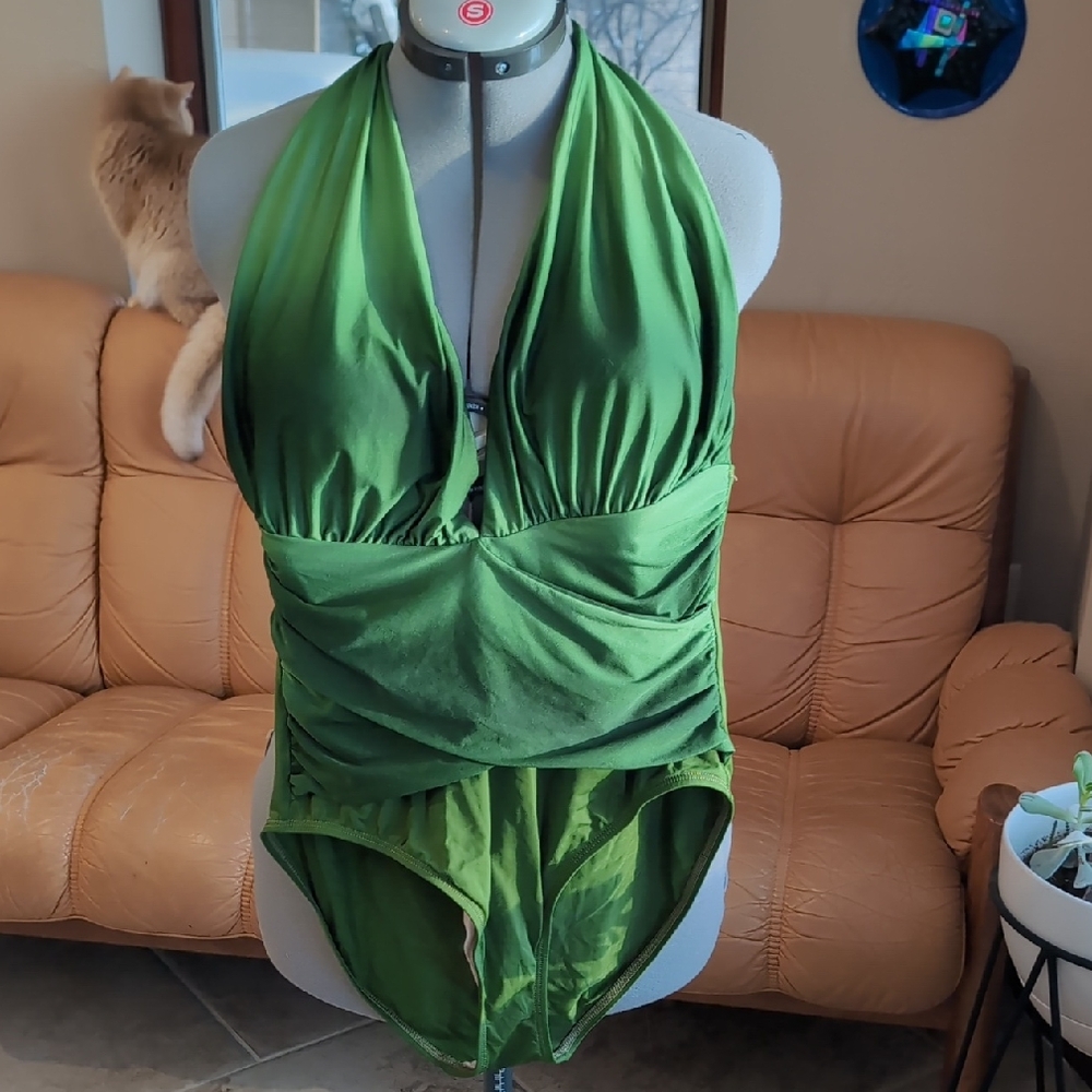 one piece deep V swimming suit